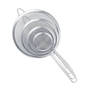 Long Handle Stainless Steel Strainer Set By 4