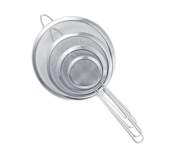 Long Handle Stainless Steel Strainer Set By 4