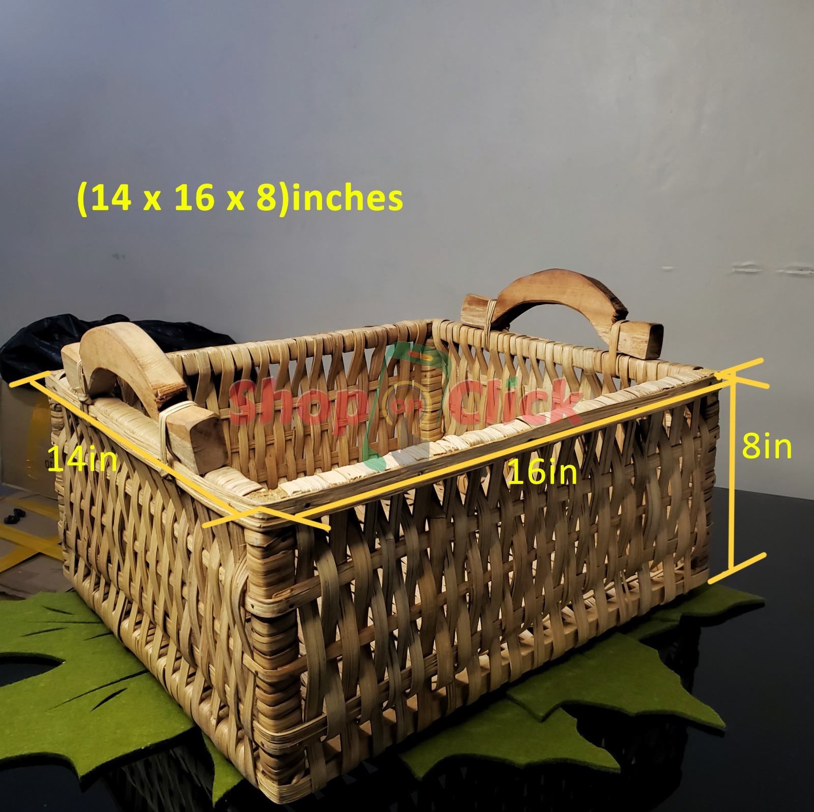 Cane Gift Basket 14" x 16" by 8"