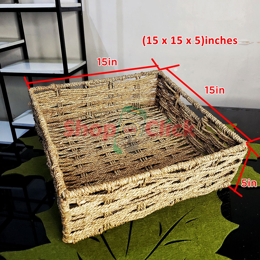 Raffia Basket 15" x 15" by 5