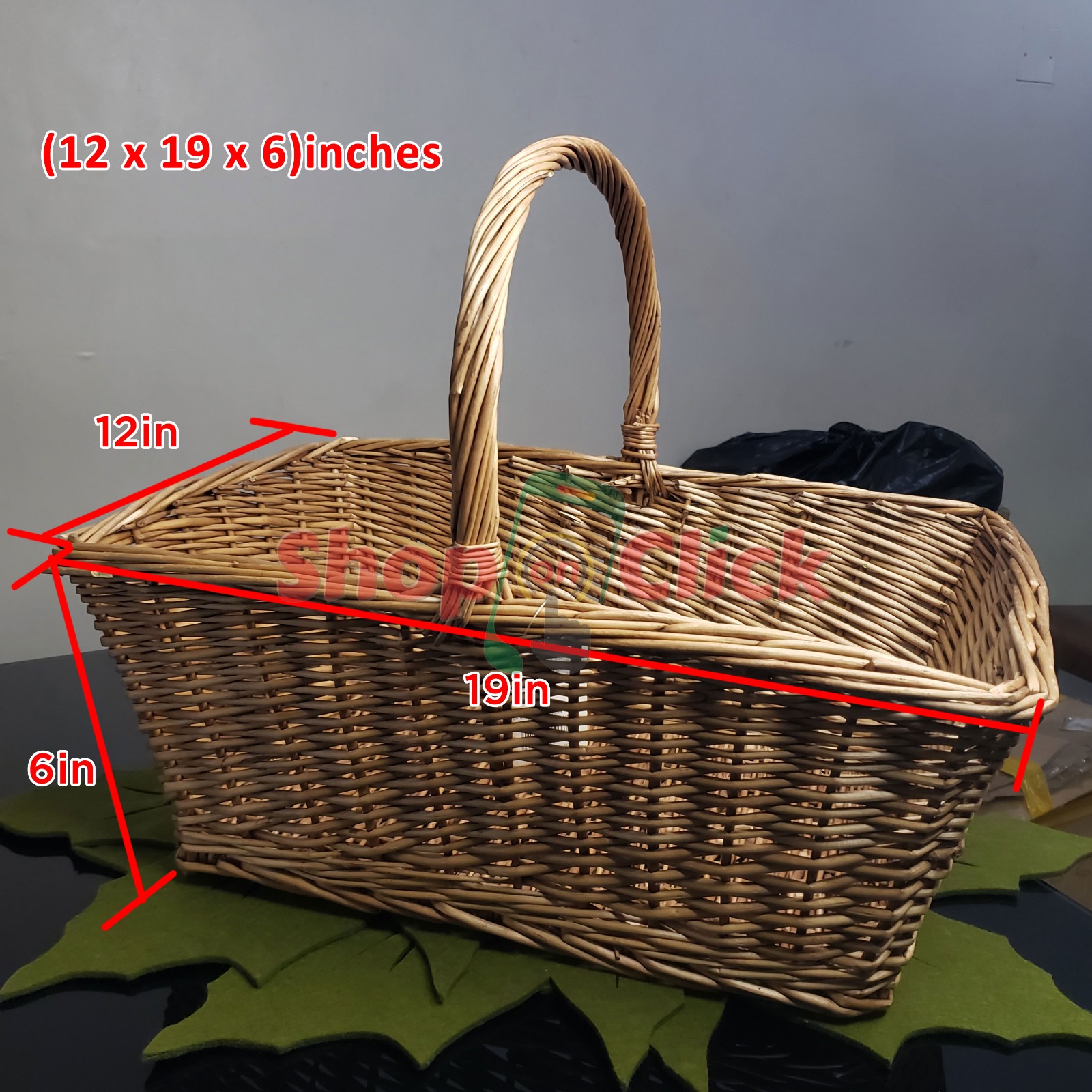 Treated Rattan Basket 12" x 9" by 6