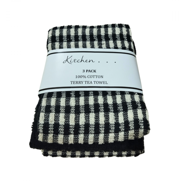 Kitchen Terry Tea Towel 100% Cotton - 3Pack